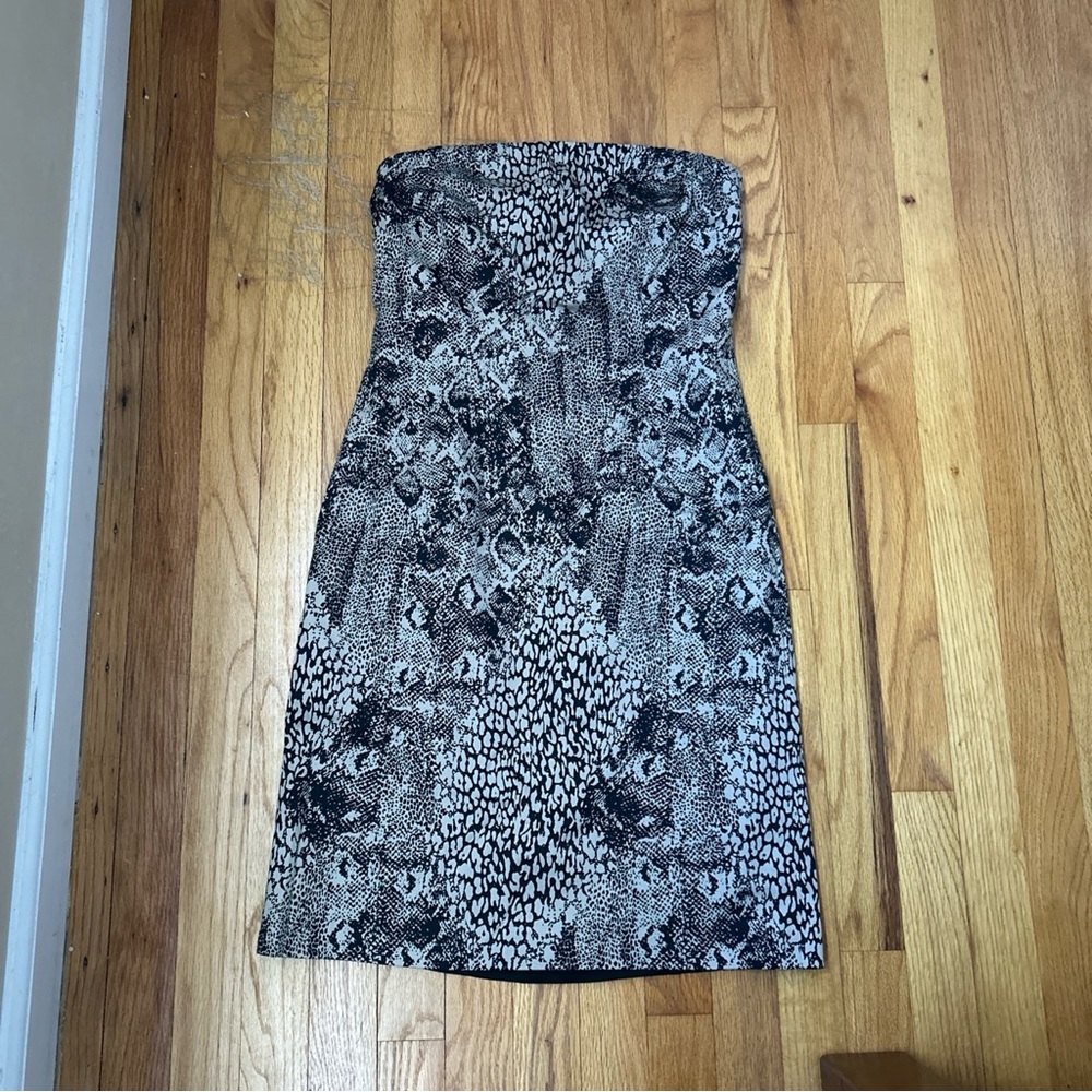 NWT The Limited Women's Strapless Lined Cocktail Sheath Dress Reptile SZ 4 $90